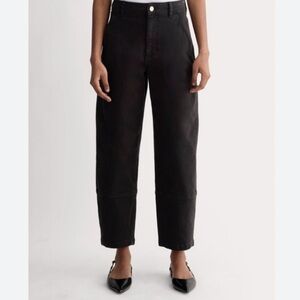 EVERLANE The Utility Barrel Black High Rise Cropped Denim 6R